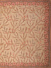 Muted Terracotta Peach Floral Embroidered Design Net Designer Saree