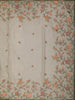 Muted Vine Olive Green Floral Vine Thread Embroidered Design Organza Party Wear Saree with Lace Border