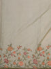 Muted Vine Olive Green Floral Vine Thread Embroidered Design Organza Party Wear Saree with Lace Border