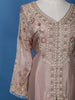 Muted Pink Floral Motif Emroidery Georgette Salwar Suit