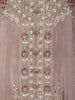 Muted Pink Floral Motif Emroidery Georgette Salwar Suit