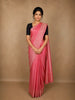 Muted Rose Pink Floral Butta Zari Woven Design Pure Kanchipuram Silk Saree with Floral Border