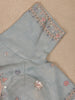 Muted Sage Green Floral Sequin Embroidered Organza Designer Saree - Diadem