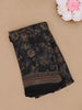 Navy Blue Abstract Design Linen Cotton Saree