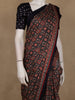 Navy Blue Ajrakh Print Mul Mul Cotton Saree