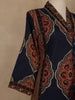 Navy Blue Ajrakh Printed Cotton Salwar Suit With Dupatta