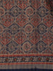 Navy Blue Ajrakh Floral And Geometric Printed Cotton Saree - Diadem
