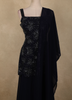 Navy Blue Beaded Embroidery Georgette Palazzo Suit