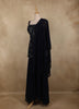 Navy Blue Beaded Embroidery Georgette Palazzo Suit
