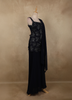 Navy Blue Beaded Embroidery Georgette Palazzo Suit