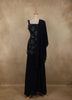 Navy Blue Beaded Embroidery Georgette Palazzo Suit