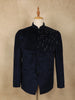 Navy Blue Beads Embroidered Design Velvet Men’s Suit