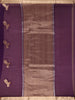 Navy Blue Bird Motif Woven Design Organza Saree With Zari Border