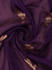 Navy Blue Bird Motif Woven Design Organza Saree With Zari Border