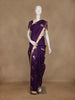 Navy Blue Bird Motif Woven Design Organza Saree With Zari Border