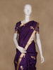 Navy Blue Bird Motif Woven Design Organza Saree With Zari Border