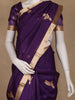 Navy Blue Bird Motif Woven Design Organza Saree With Zari Border