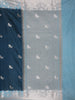Navy Blue Birds Woven Raw Silk Saree with Contrast Sky Blue Zari Border