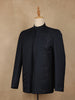 Navy Blue Botanical Embroidered Viscose Men's Suit