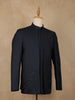 Navy Blue Botanical Embroidered Viscose Men's Suit