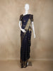 Navy Blue Butta Design Art Silk Saree with Contrast Zari Woven Border