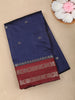 Navy Blue Butta Design Soft Silk Fancy Wear Saree with Contrast Zari Border