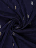 Navy Blue Butta Woven Design Semi Banarasi Saree withAnimal design Border