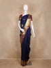 Navy Blue  Butta Woven Kanchipuram Silk Saree