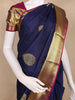 Navy Blue  Butta Woven Kanchipuram Silk Saree