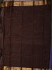 Dark Chocolate Brown Butta Zari Woven Design Kanchipuram Silk Saree with Matching Zari Border