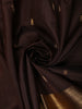 Dark Chocolate Brown Butta Zari Woven Design Kanchipuram Silk Saree with Matching Zari Border