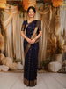 Navy Blue Butta Zari Woven Design Kanchipuram Silk Saree with Matching Zari Border