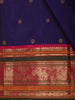 Navy Blue Butta Zari Woven Design Pure Kanchipuram Silk Saree With Contrast Varisai Pattu Border