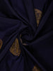 Navy Blue Butta Zari Woven Design Pure Kanchipuram Silk Saree with Contrast Border