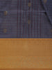 Navy Blue Checked Butta Design Semi Tussar Saree