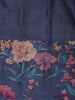 Navy Blue Checked Design Tussar Silk Saree - Diadem