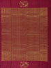 Navy Blue Dots Woven Pure Kanchipuram Silk Saree With Maroon Contrast Border