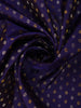 Navy Blue Dots Woven Pure Kanchipuram Silk Saree With Maroon Contrast Border