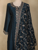 Navy Blue Flora Embroidered Design Georgette Straight Cut Salwar Suit