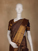 Navy Blue Floral And Geometric Motifs Woven Pure Kanchipuram Silk Saree