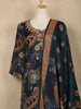 Navy Blue Floral And Paisley Printed Cotton Salwar Suit