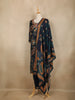 Navy Blue Floral And Paisley Printed Cotton Salwar Suit