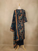 Navy Blue Floral And Paisley Printed Cotton Salwar Suit