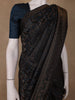 Navy Blue Floral Brocade Design Banarasi Silk Saree - Diadem