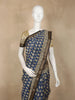 Navy Blue Floral Butta Printed Cotton Saree