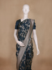 Navy Blue Floral Design Banarasi Saree