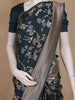Navy Blue Floral Design Banarasi Saree
