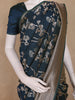 Navy Blue Floral Design Banarasi Saree
