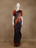 Navy Blue Floral Design Banarasi Silk Saree