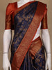 Navy Blue Floral Design Banarasi Silk Saree